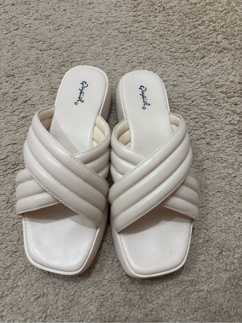 Qupid white platform sandals
